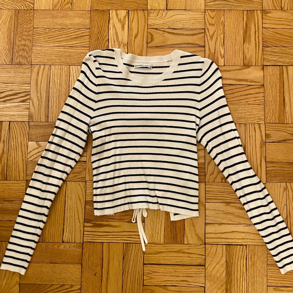 Abercrombie tie back stripe shirt